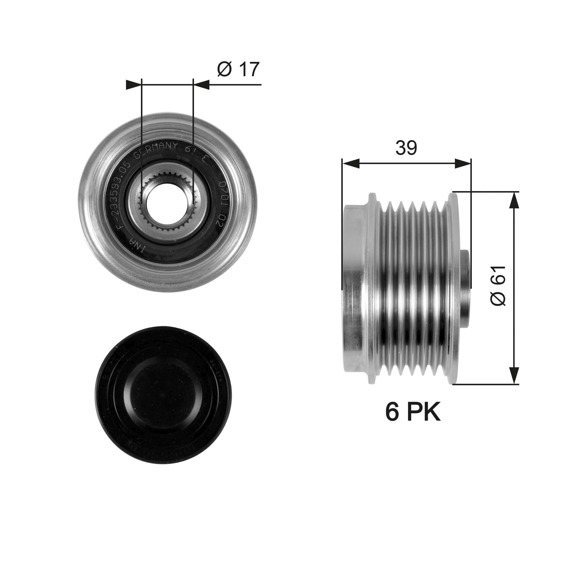 Alternator Freewheel Clutch  Art. OAP7042