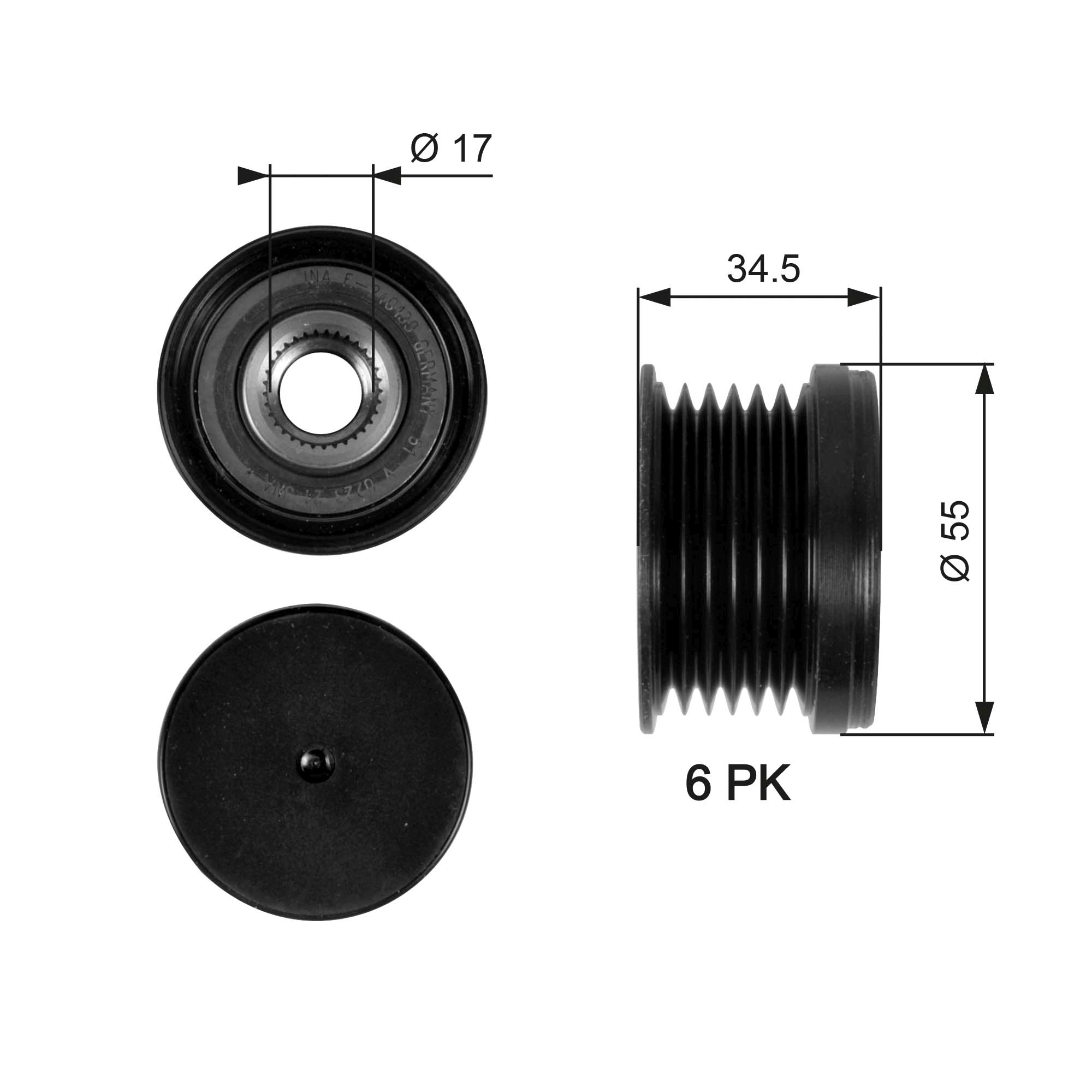 Alternator Freewheel Clutch  Art. OAP7090