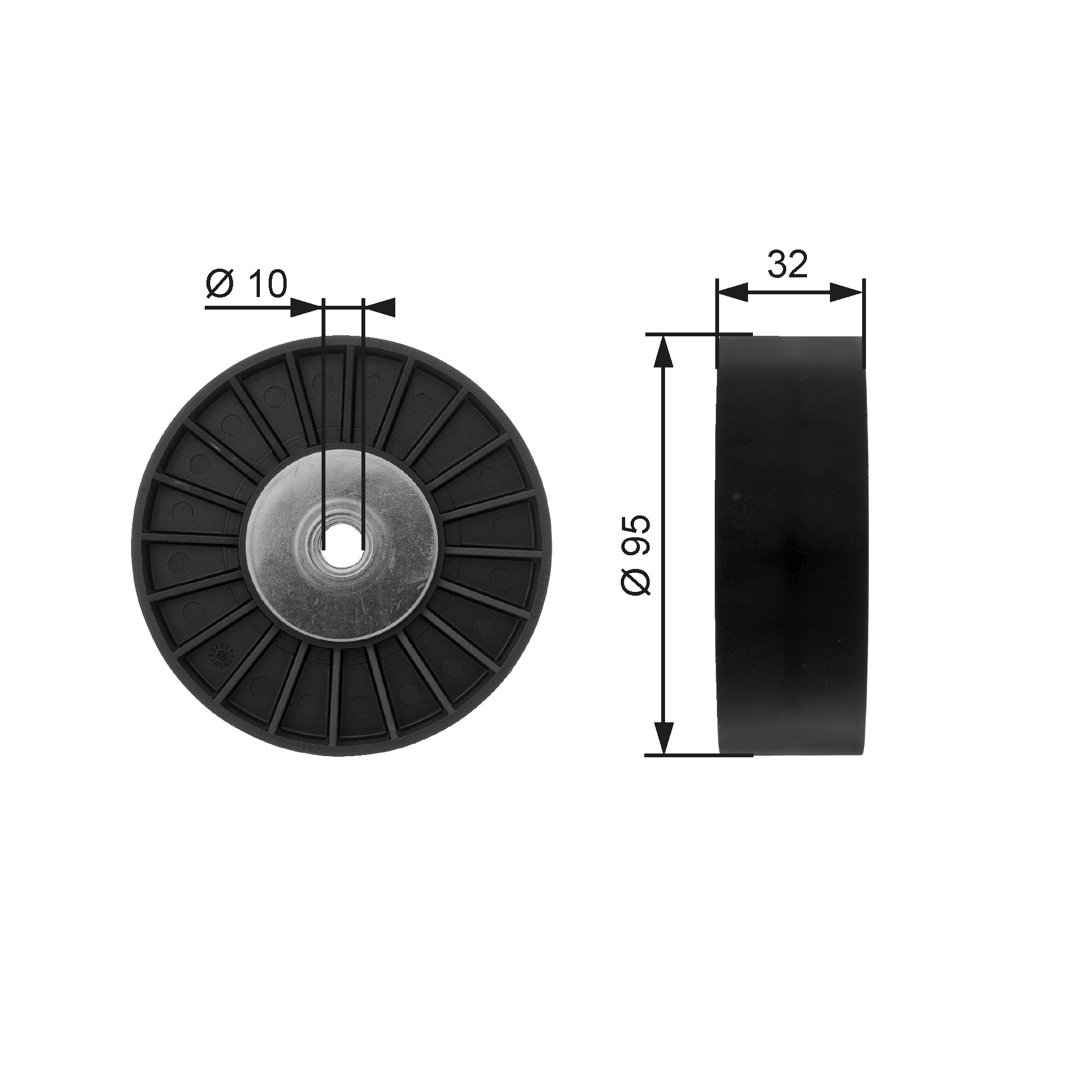 Deflection/Guide Pulley, V-ribbed belt  Art. T36135