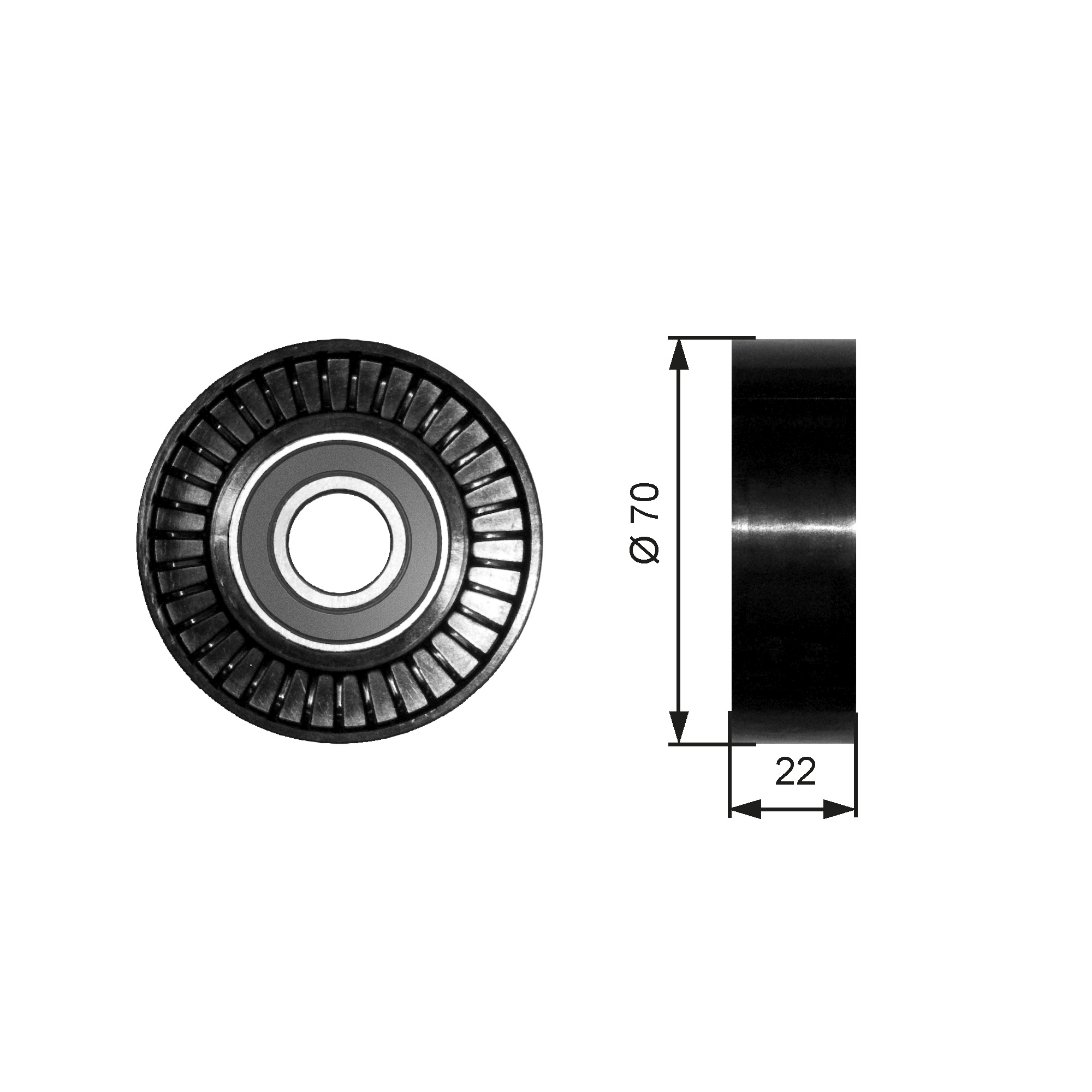 Deflection/Guide Pulley, V-ribbed belt  Art. T36252