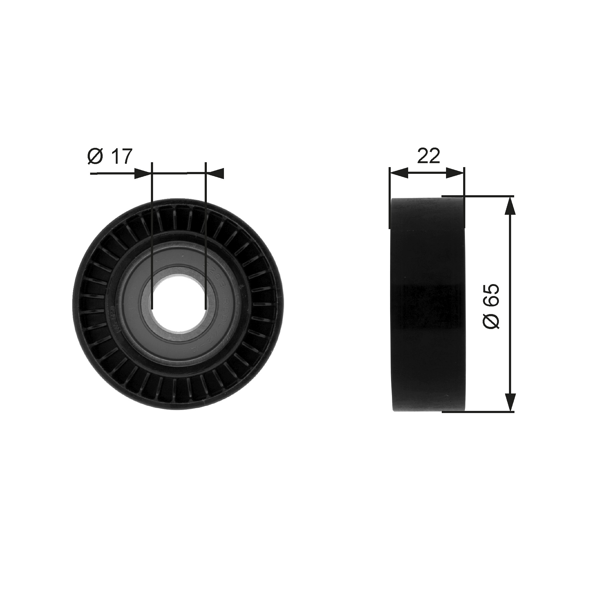 Deflection/Guide Pulley, V-ribbed belt  Art. T36257