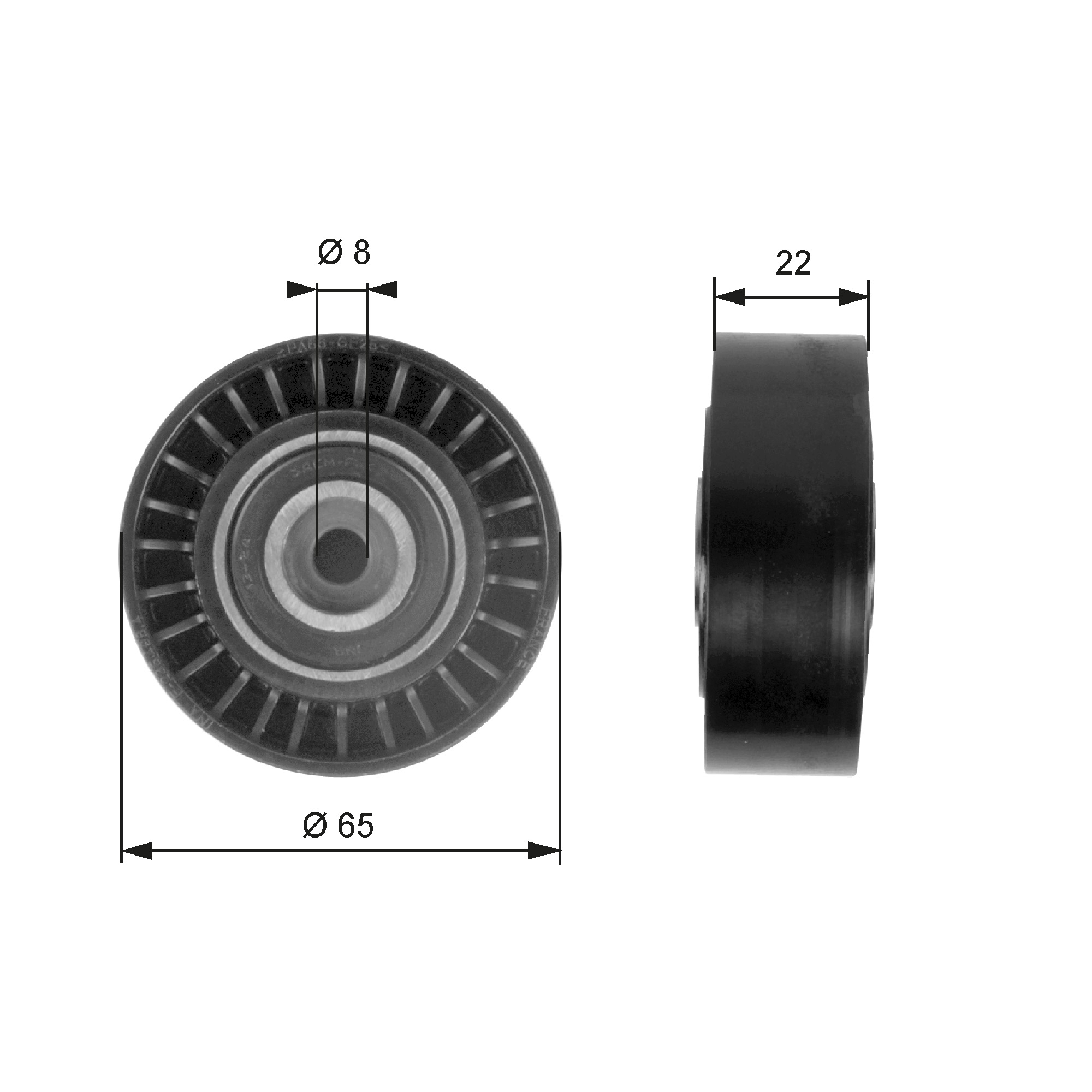 Deflection/Guide Pulley, V-ribbed belt  Art. T36258