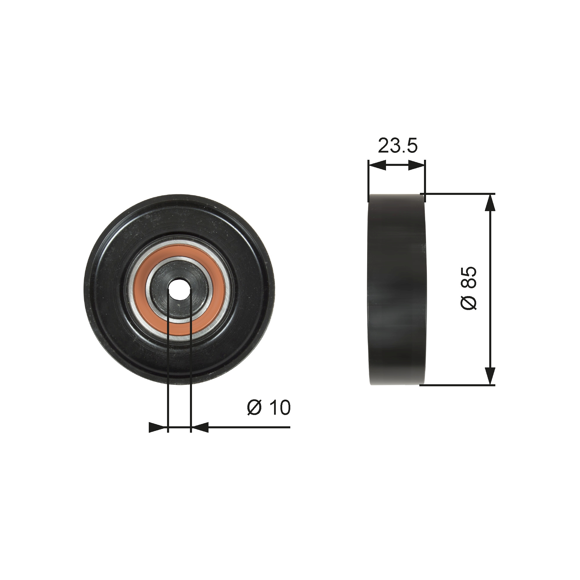 Deflection/Guide Pulley, V-ribbed belt (85)  Art. T36274