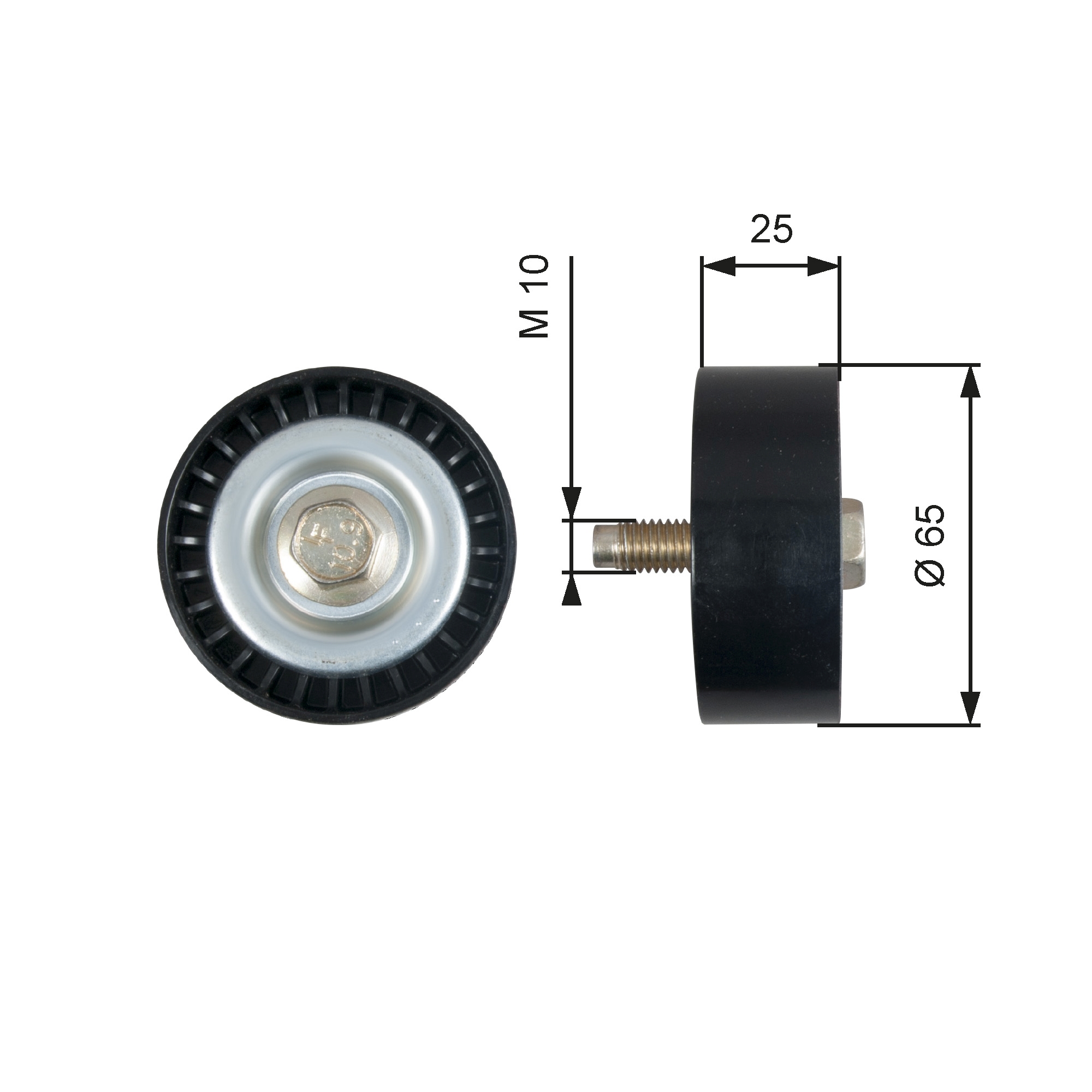 Deflection/Guide Pulley, V-ribbed belt (Pulley side)  Art. T36322