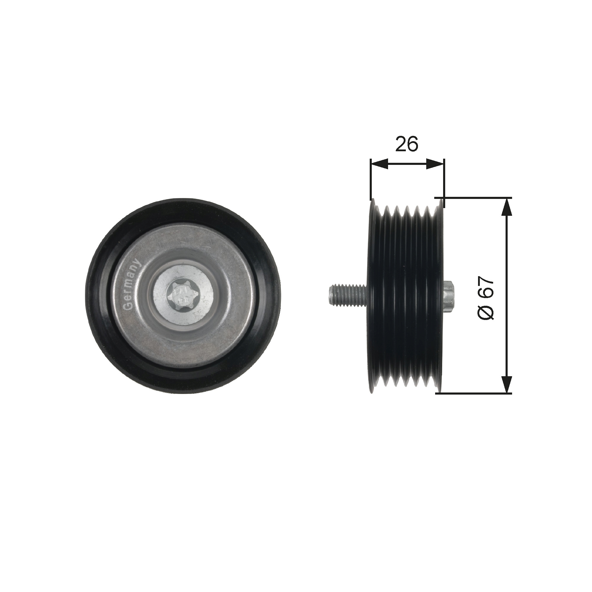 Deflection/Guide Pulley, V-ribbed belt (7803-21538)  Art. T36438