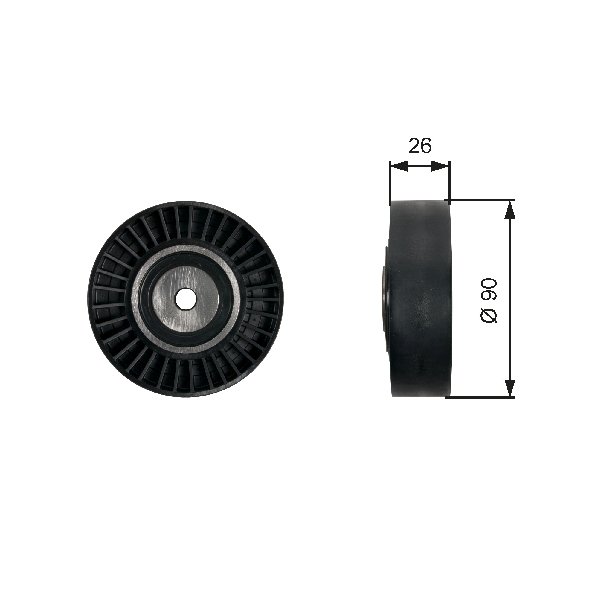 Deflection/Guide Pulley, V-ribbed belt (7803-21561)  Art. T36461