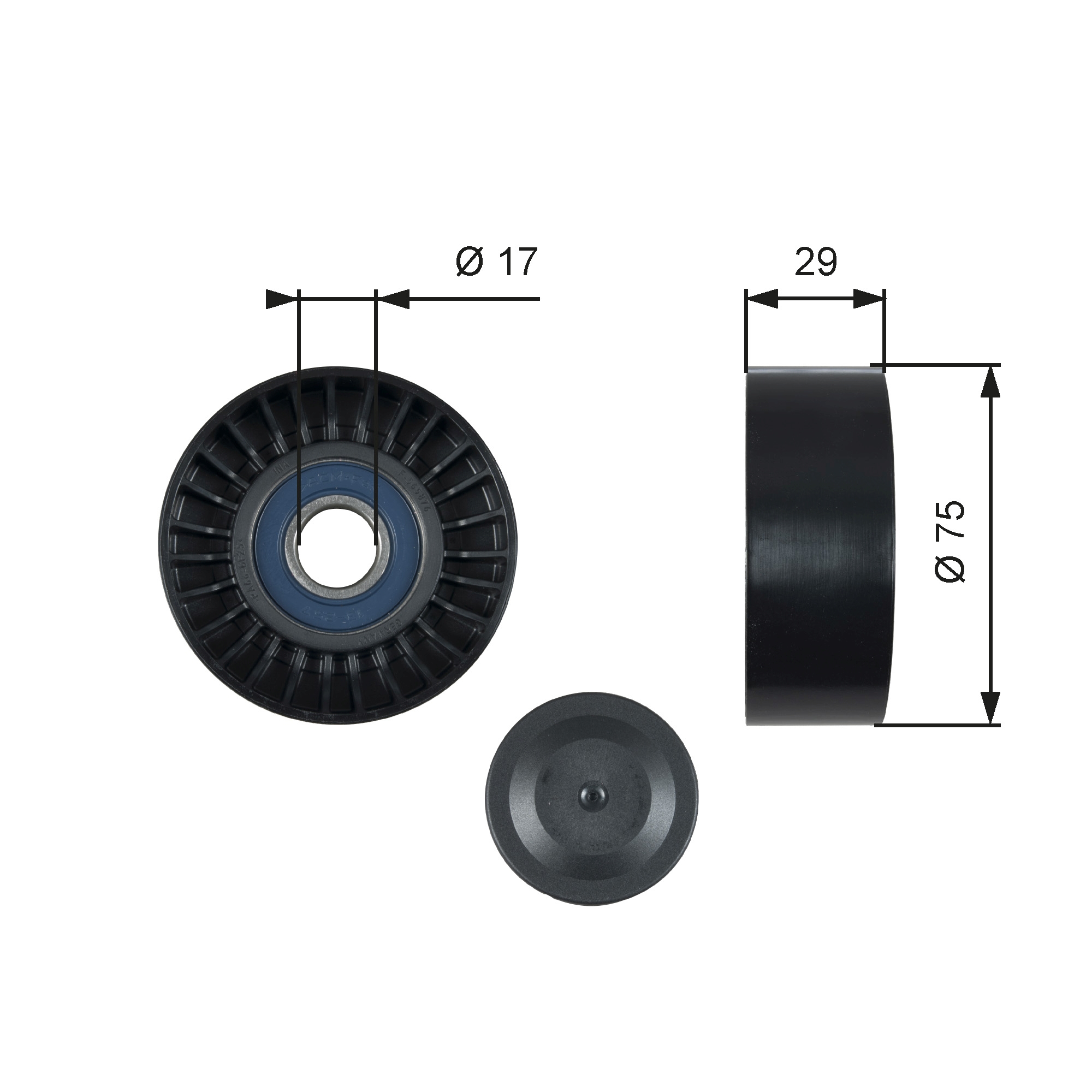 Deflection/Guide Pulley, V-ribbed belt  Art. T36462