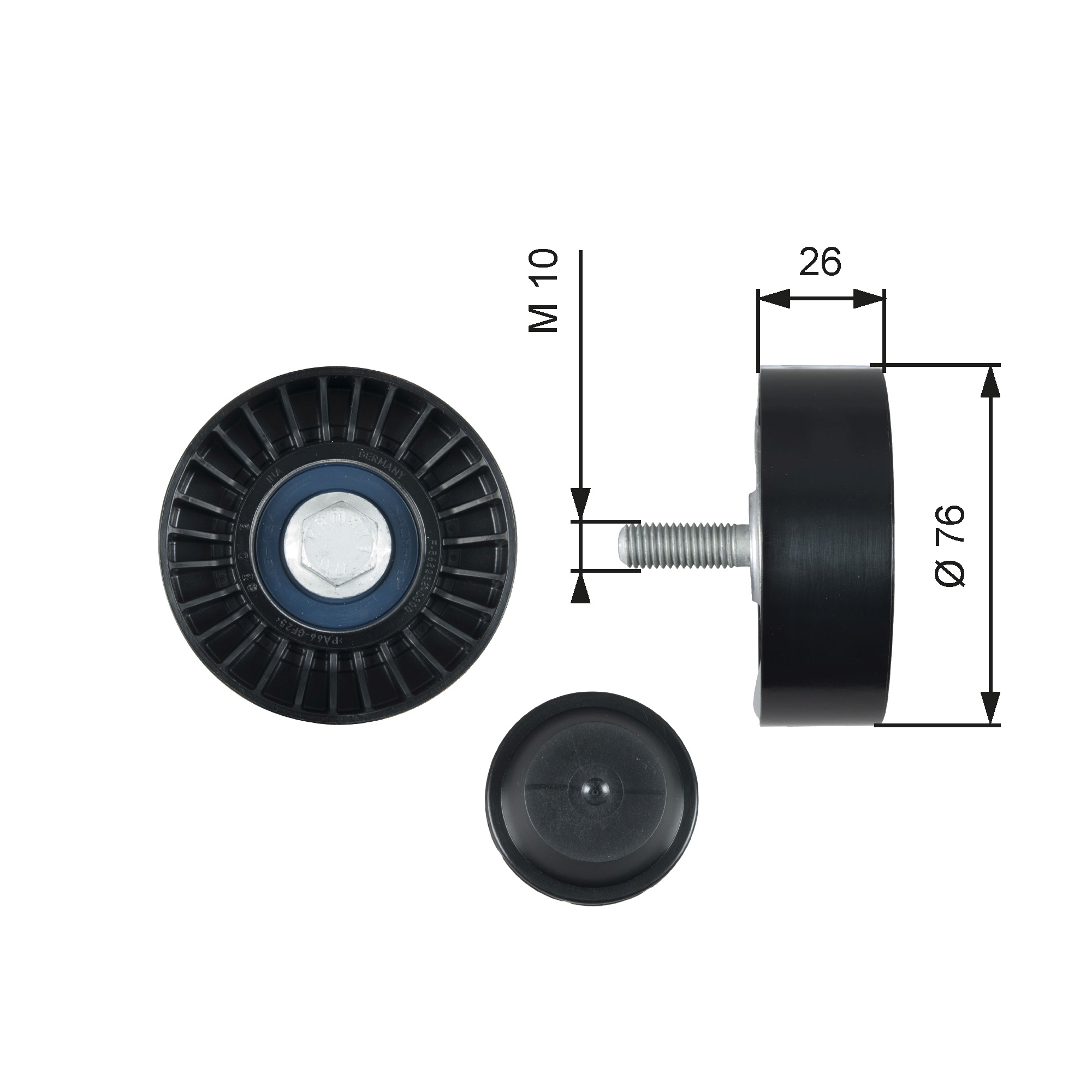 Deflection/Guide Pulley, V-ribbed belt (7803-21585)  Art. T36485