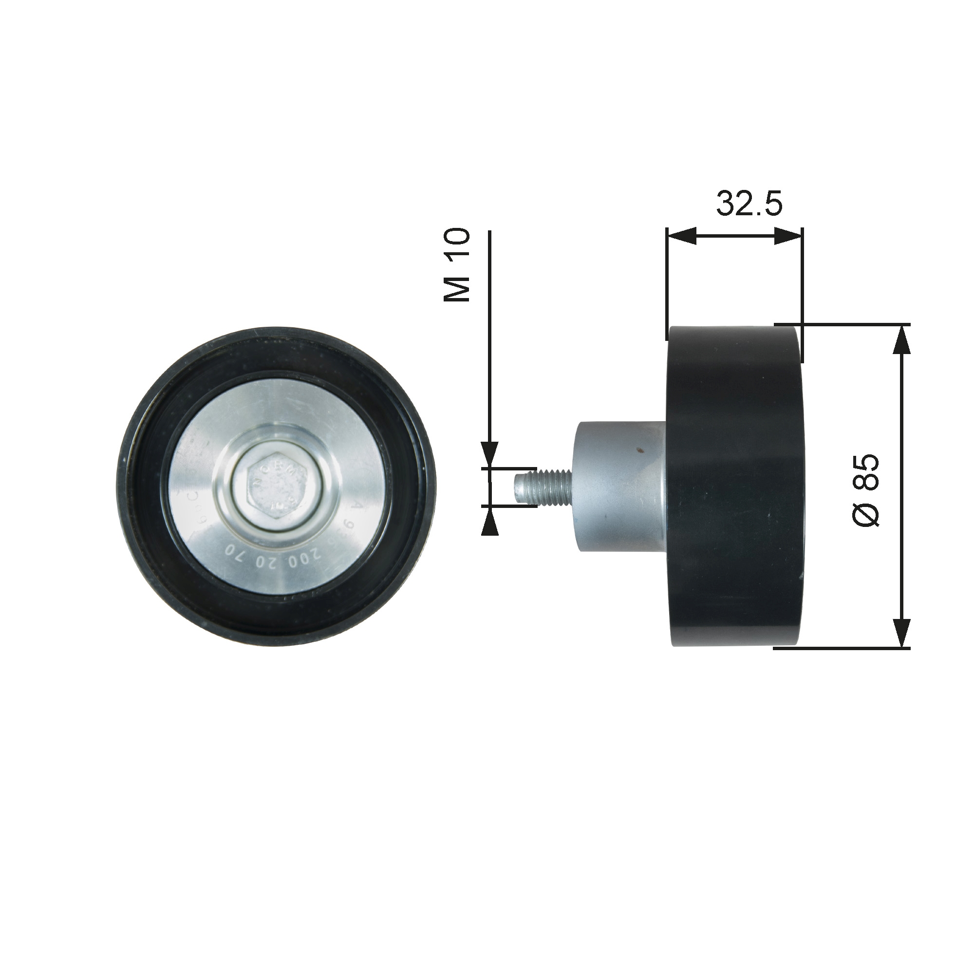 Ohjainrulla, moniurahihna (Front axle, right)  Art. T36625