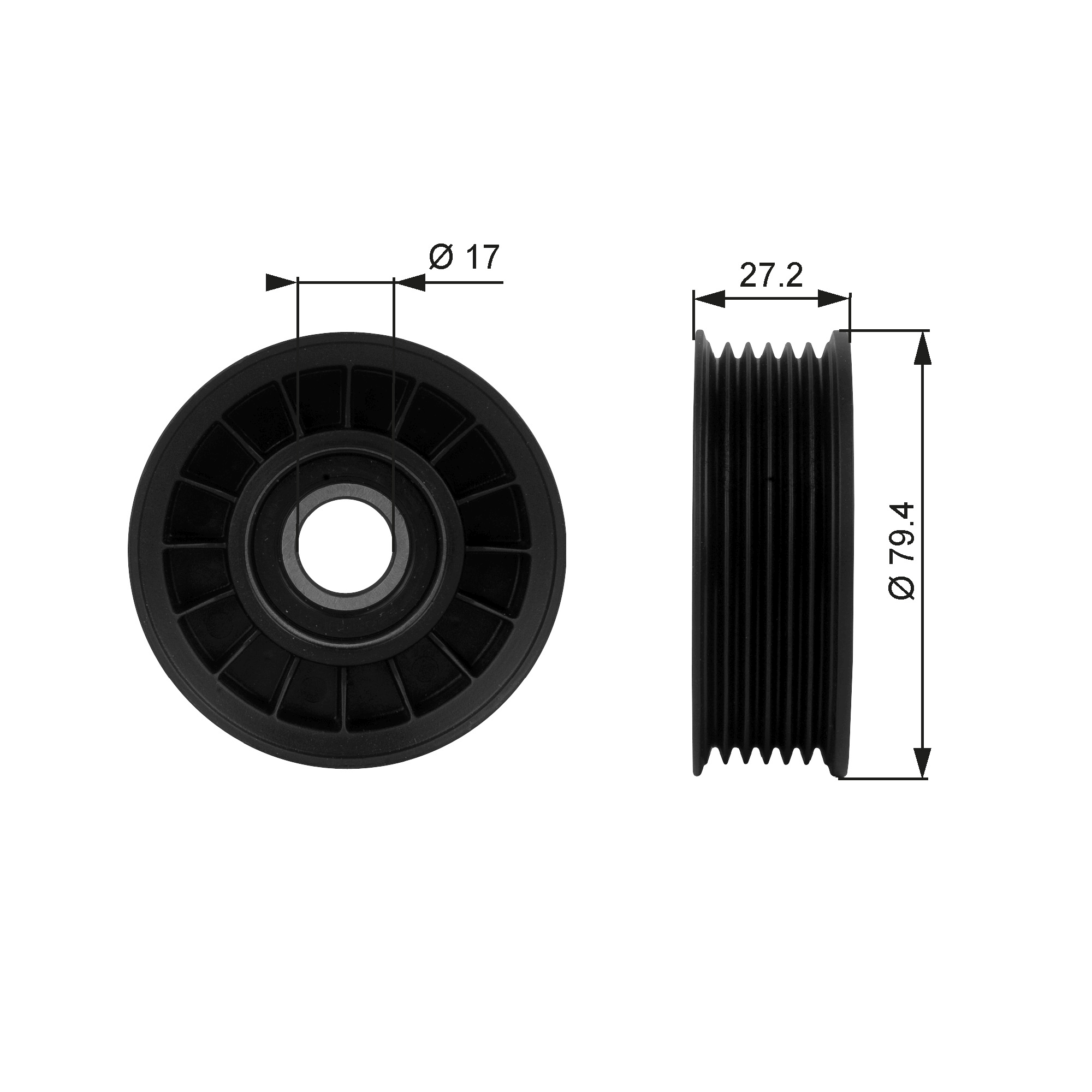 Deflection/Guide Pulley, V-ribbed belt  Art. T38009