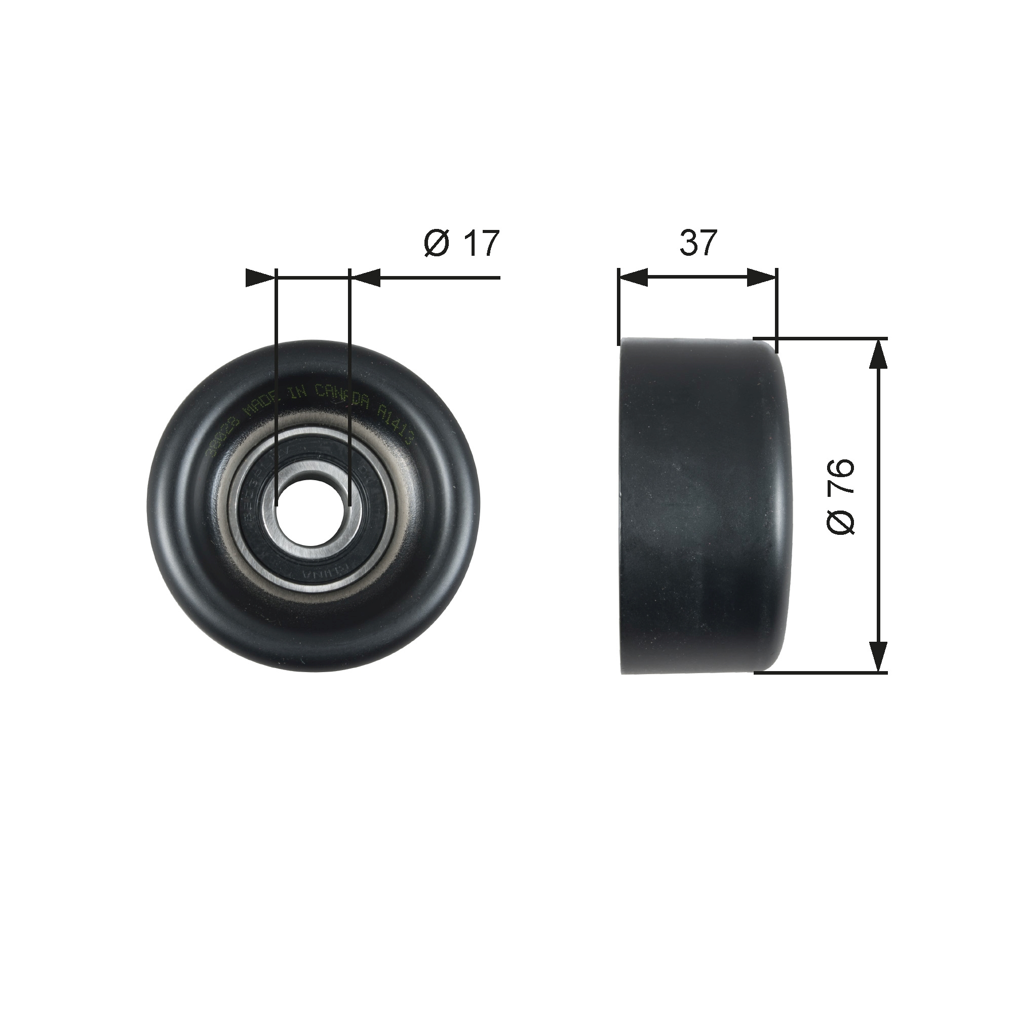 Deflection/Guide Pulley, V-ribbed belt  Art. T38028