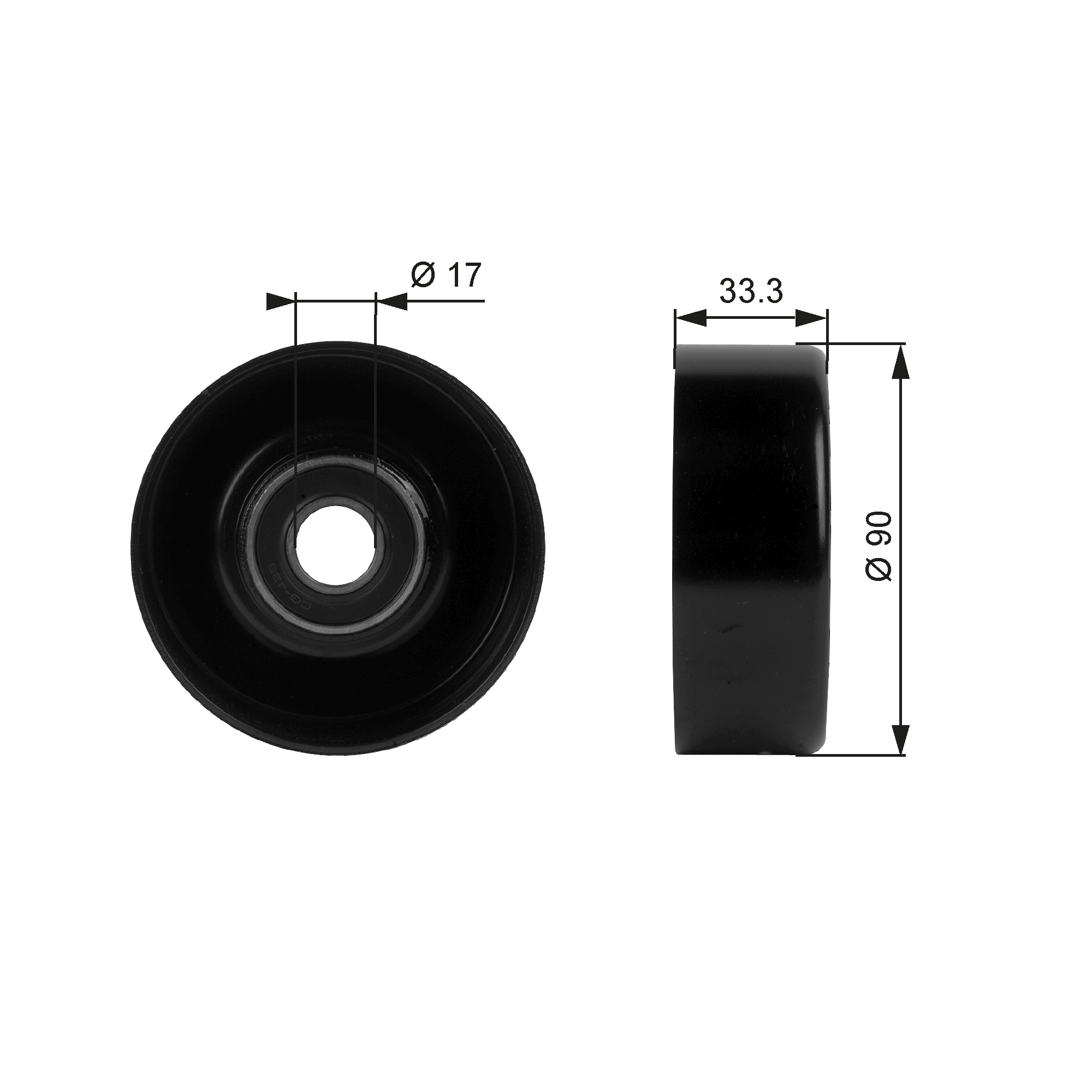 Deflection/Guide Pulley, V-ribbed belt (7803-21033)  Art. T38033