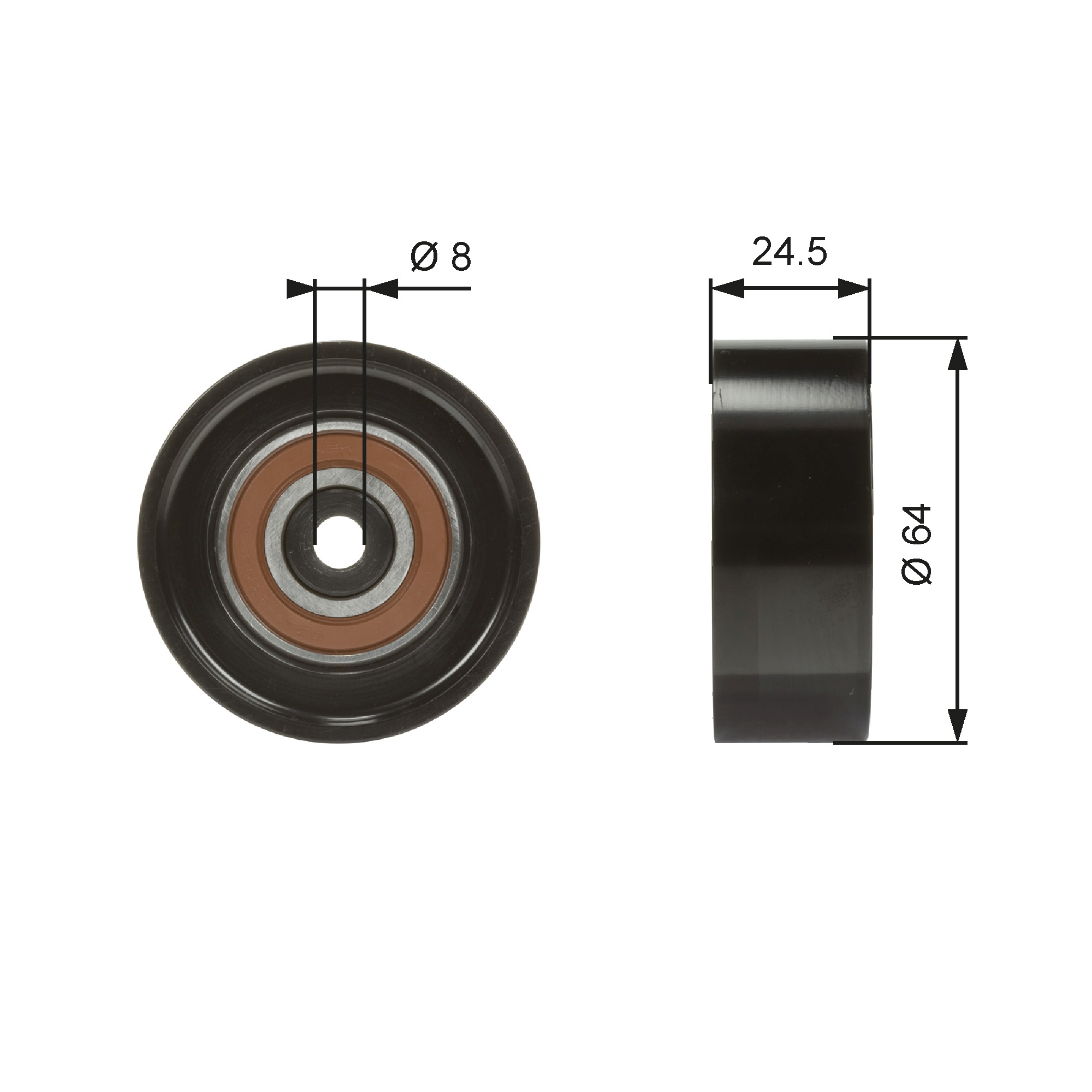 Deflection/Guide Pulley, V-ribbed belt  Art. T38097