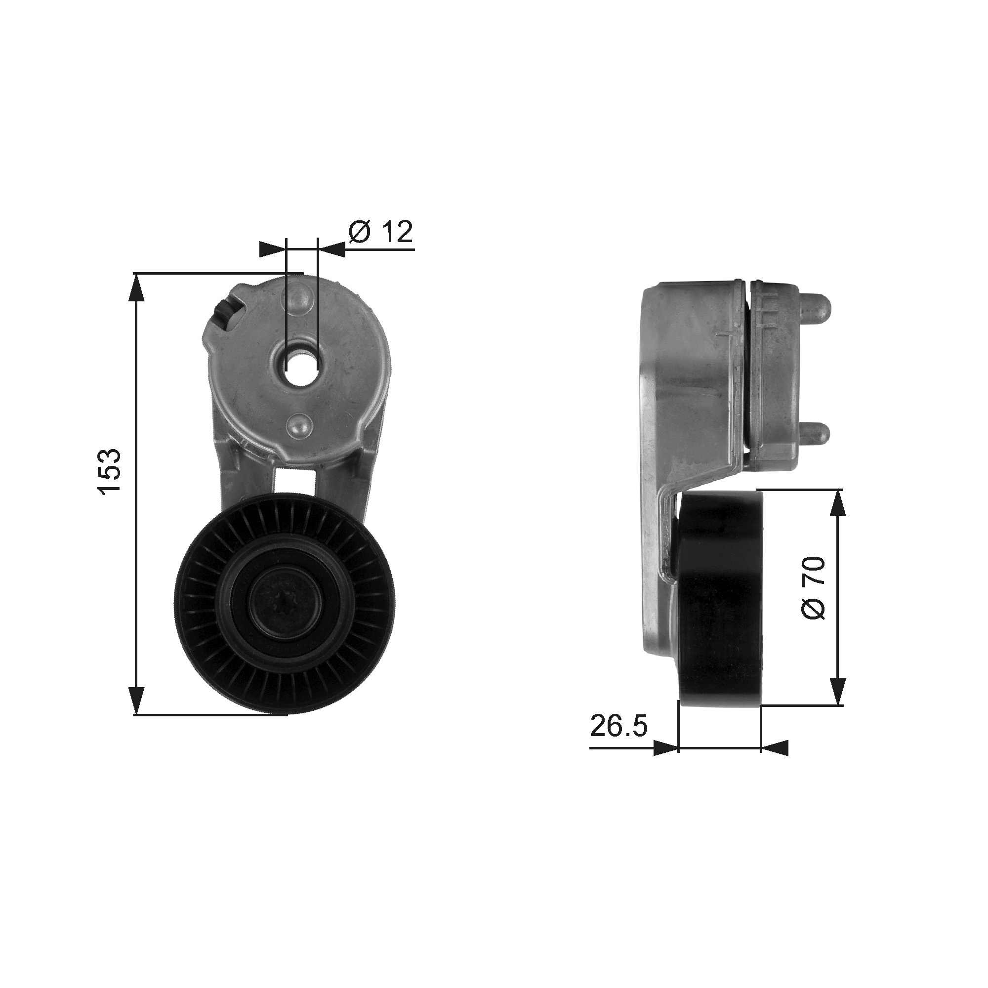 Belt Tensioner, V-ribbed belt  Art. T38163