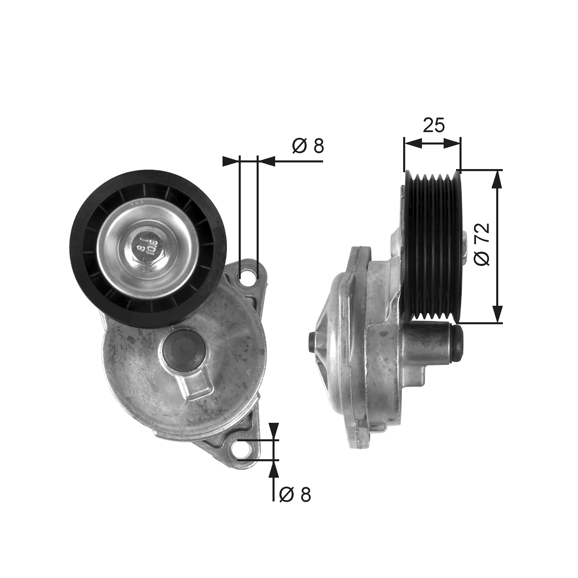 Belt Tensioner, V-ribbed belt  Art. T38188