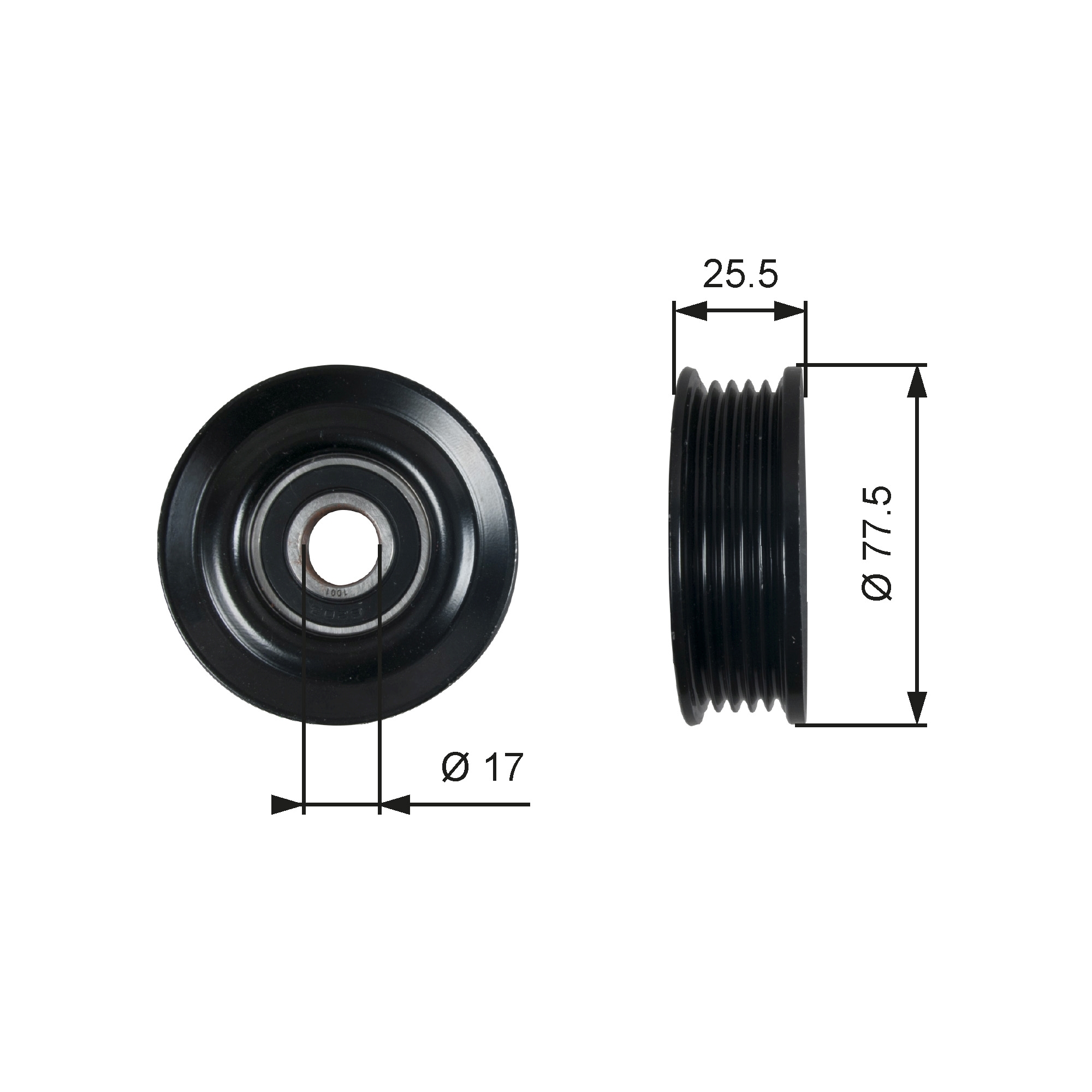 Tensioner Pulley, V-ribbed belt  Art. T38478