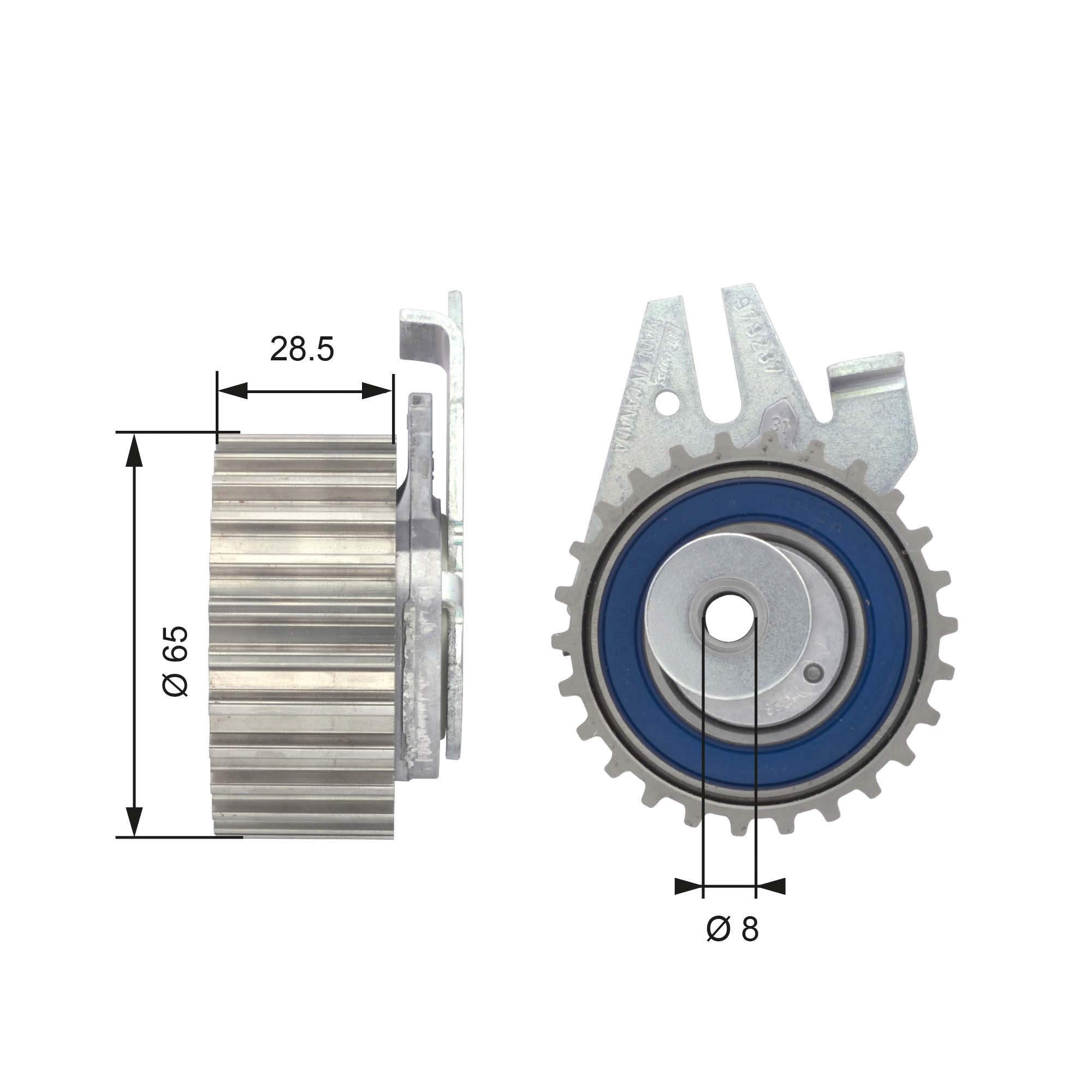 Tensioner Pulley, timing belt (Pulley side)  Art. T43044