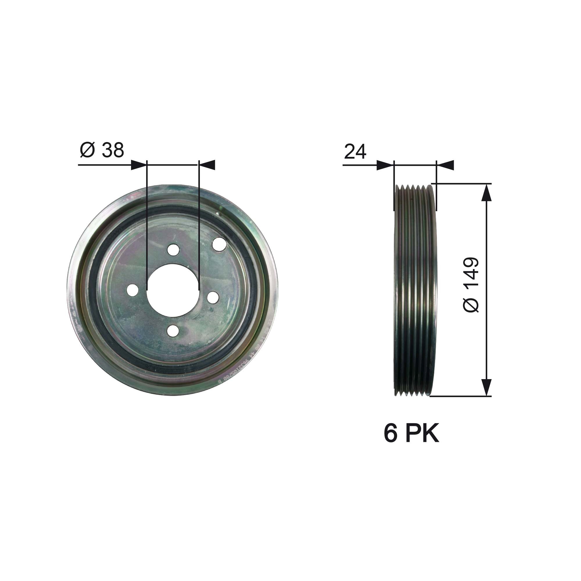 Belt Pulley, crankshaft (Engine side)  Art. TVD1099