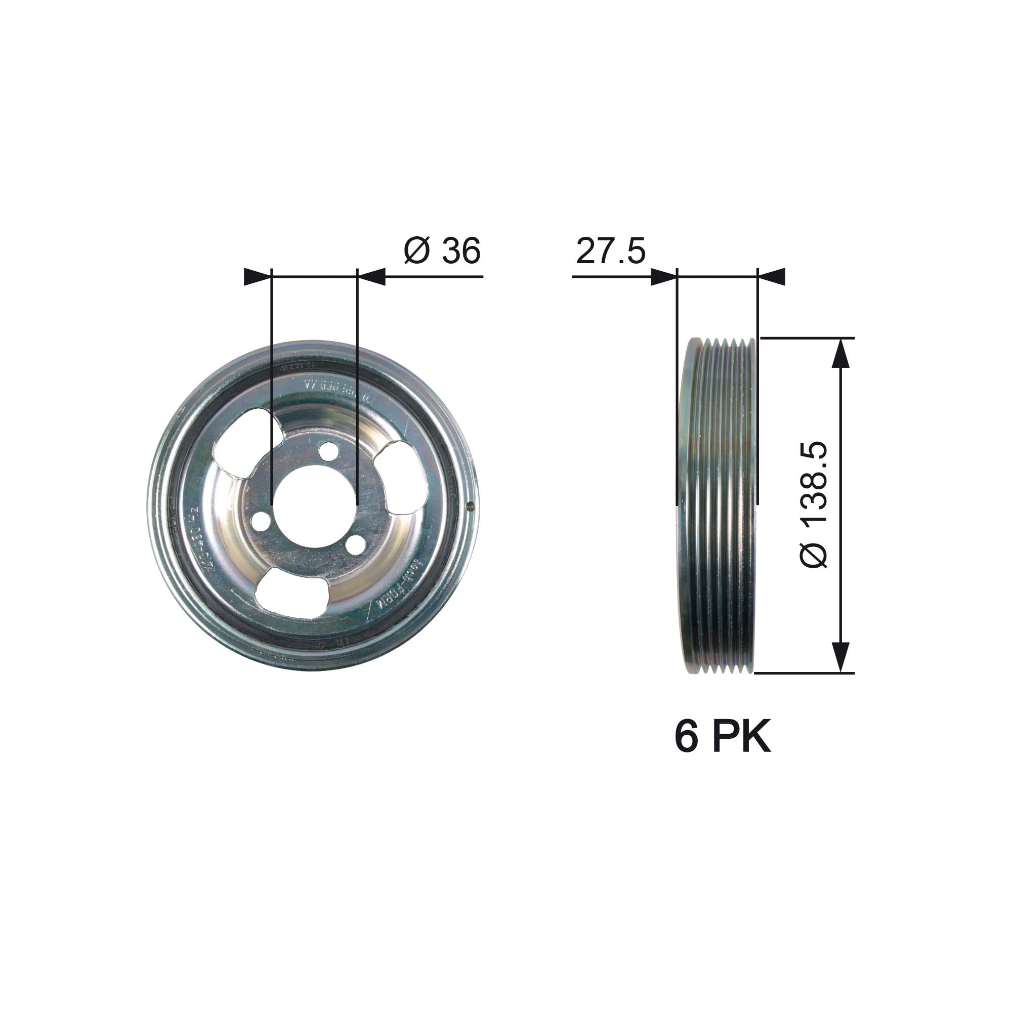 Belt Pulley, crankshaft (138)  Art. TVD1117