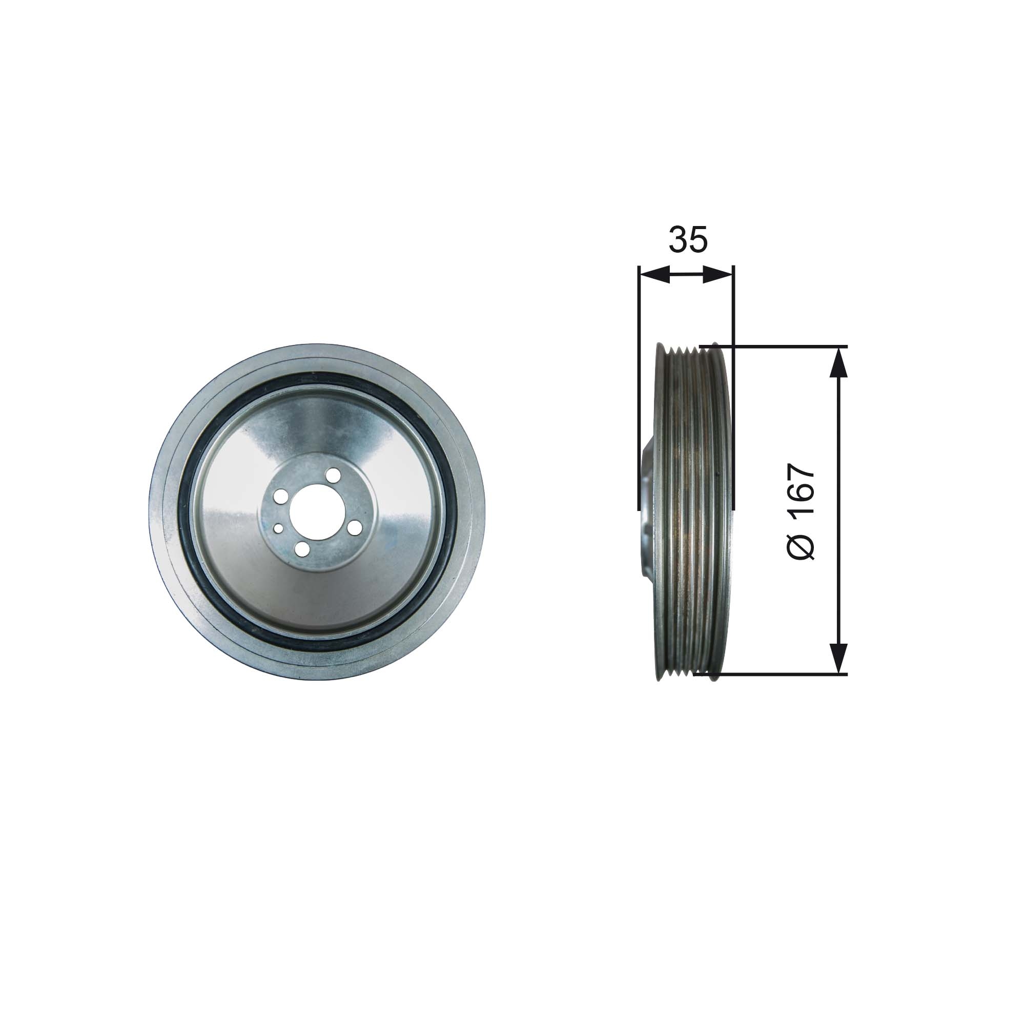 Belt Pulley, crankshaft (Front axle)  Art. TVD1135