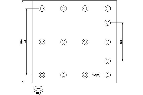 Brake Lining Kit, drum brake  (Rear axle)  Art. 1909002