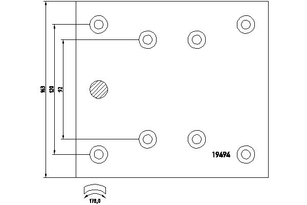 Brake Lining Kit, drum brake  (Rear axle, Front axle)  Art. 1949402