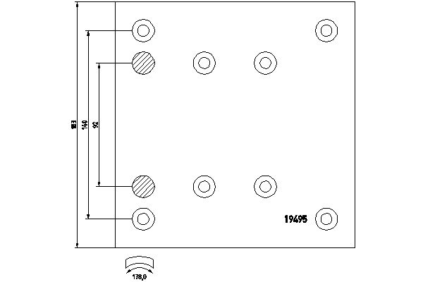 Brake Lining Kit, drum brake  (Front axle)  Art. 1949502