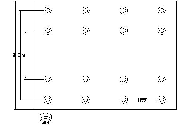 Brake Lining Kit, drum brake  (Front axle)  Art. 1993101