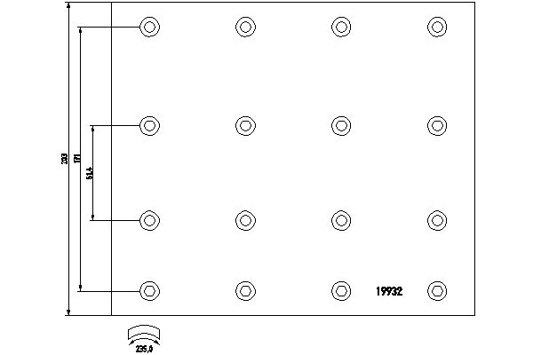 Brake Lining Kit, drum brake  (Front axle)  Art. 1993201