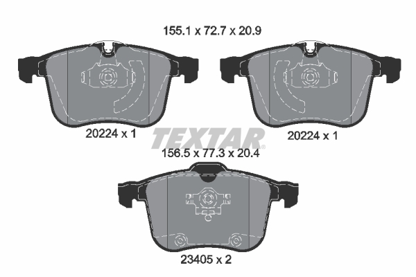 Brake Pad Set, disc brake (Front axle)  Art. 2022401