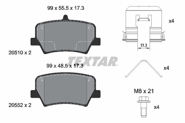 Brake Pad Set, disc brake (Rear axle)  Art. 2051001