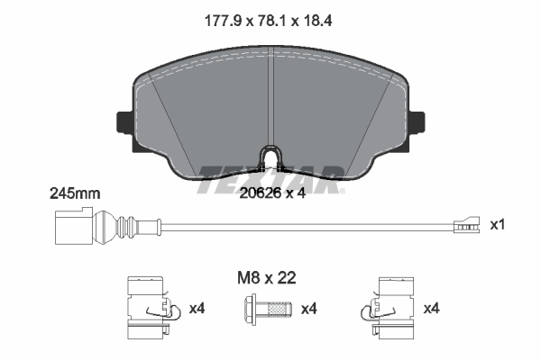 Brake Pad Set, disc brake (Rear axle)  Art. 2062601