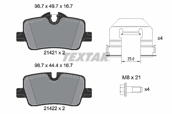 Brake Pad Set, disc brake (Double cloth)  Art. 2142101