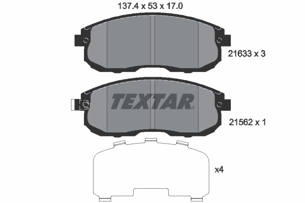 Brake Pad Set, disc brake (Front axle)  Art. 2163301