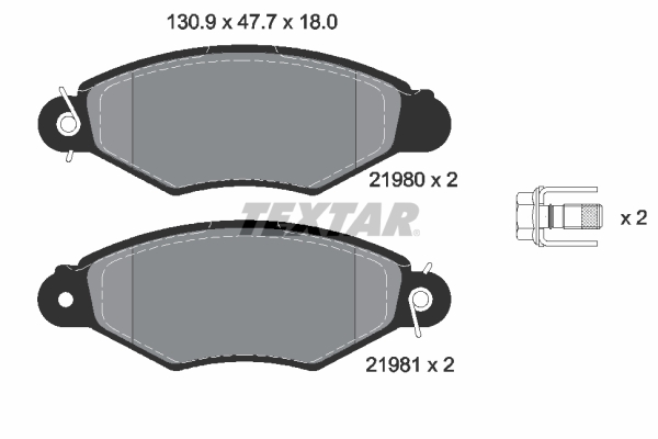 Brake Pad Set, disc brake (Front axle)  Art. 2198004