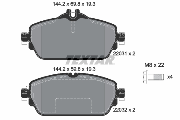 Brake Pad Set, disc brake (Front axle)  Art. 2203102