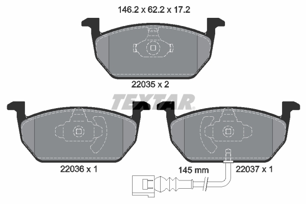 Brake Pad Set, disc brake (Front axle)  Art. 2203501