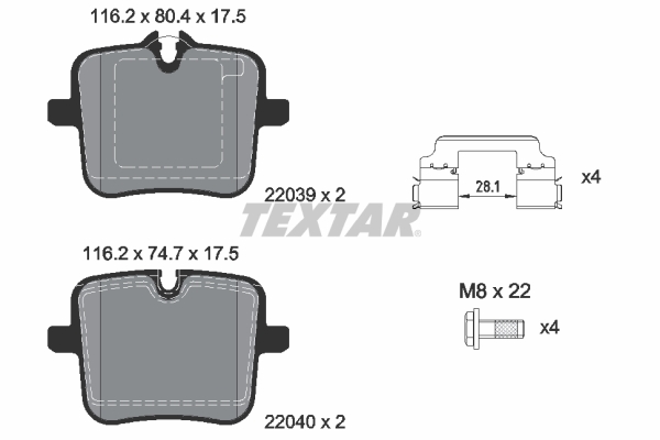 Brake Pad Set, disc brake (Rear axle)  Art. 2203901