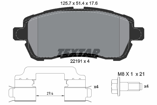 Brake Pad Set, disc brake (Front axle)  Art. 2219103