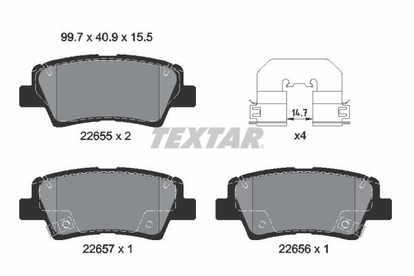 Brake Pad Set, disc brake (Rear axle)  Art. 2265501