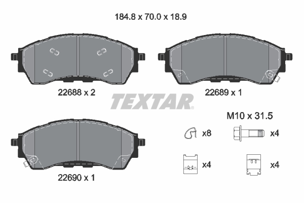 Brake Pad Set, disc brake (Rear axle)  Art. 2268801