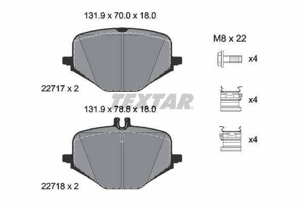 Brake Pad Set, disc brake (In front)  Art. 2271701