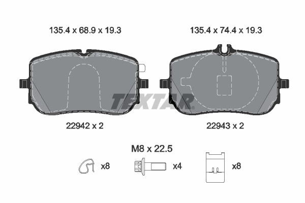 Brake Pad Set, disc brake (Rear axle, Front axle)  Art. 2294201