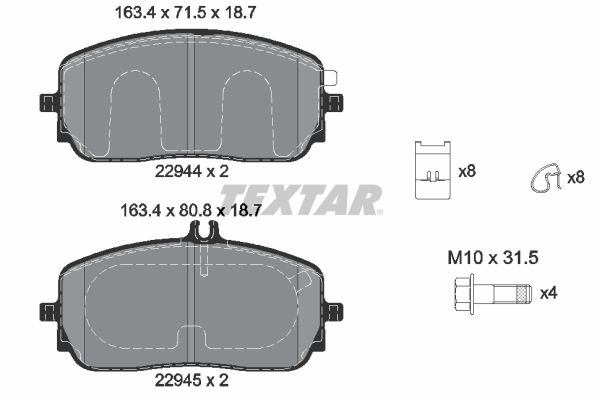 Brake Pad Set, disc brake (Front axle)  Art. 2294401