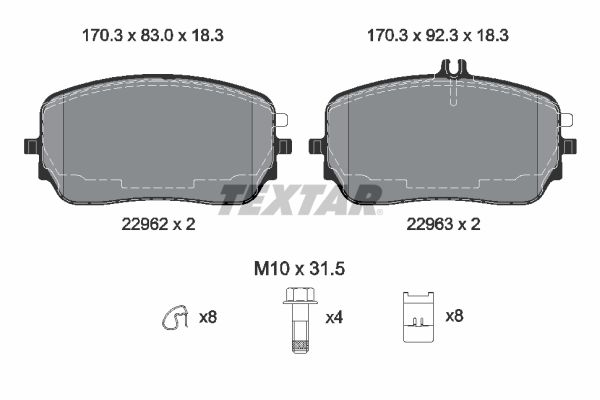 Brake Pad Set, disc brake (Front axle)  Art. 2296201