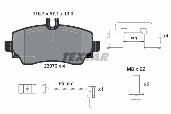 Brake Pad Set, disc brake (Front axle)  Art. 2307005