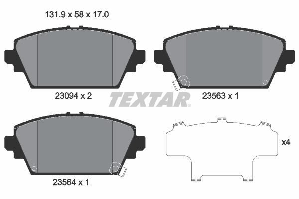 Brake Pad Set, disc brake (Front axle)  Art. 2309401