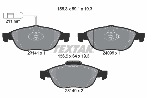 Brake Pad Set, disc brake (Front axle)  Art. 2314101