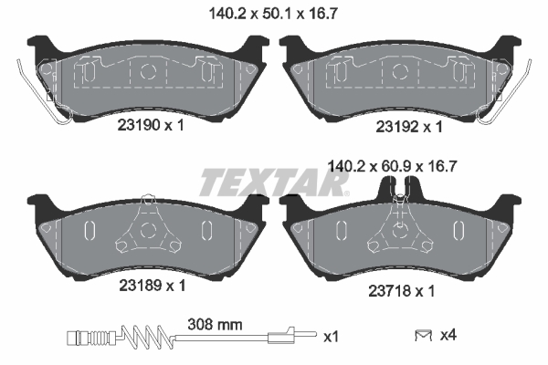 Brake Pad Set, disc brake (Rear axle)  Art. 2319002