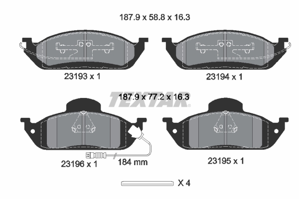 Brake Pad Set, disc brake (Front axle)  Art. 2319303